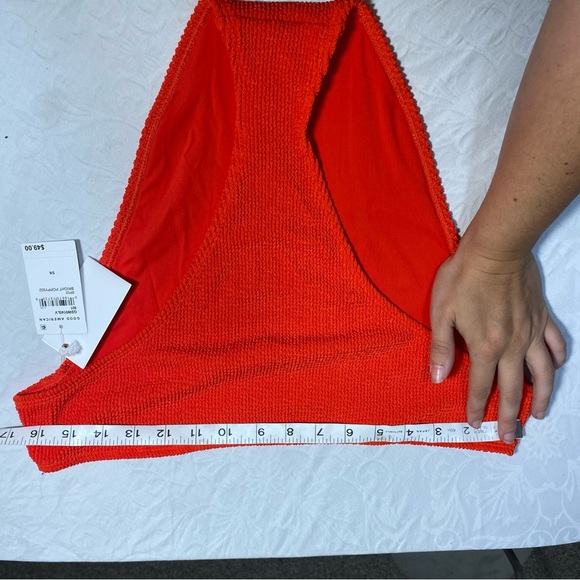 NWT Good American High Rise Bikini Bottoms 2X / 3X size 5/6 Bright Poppy Crinkle - Picture 6 of 9